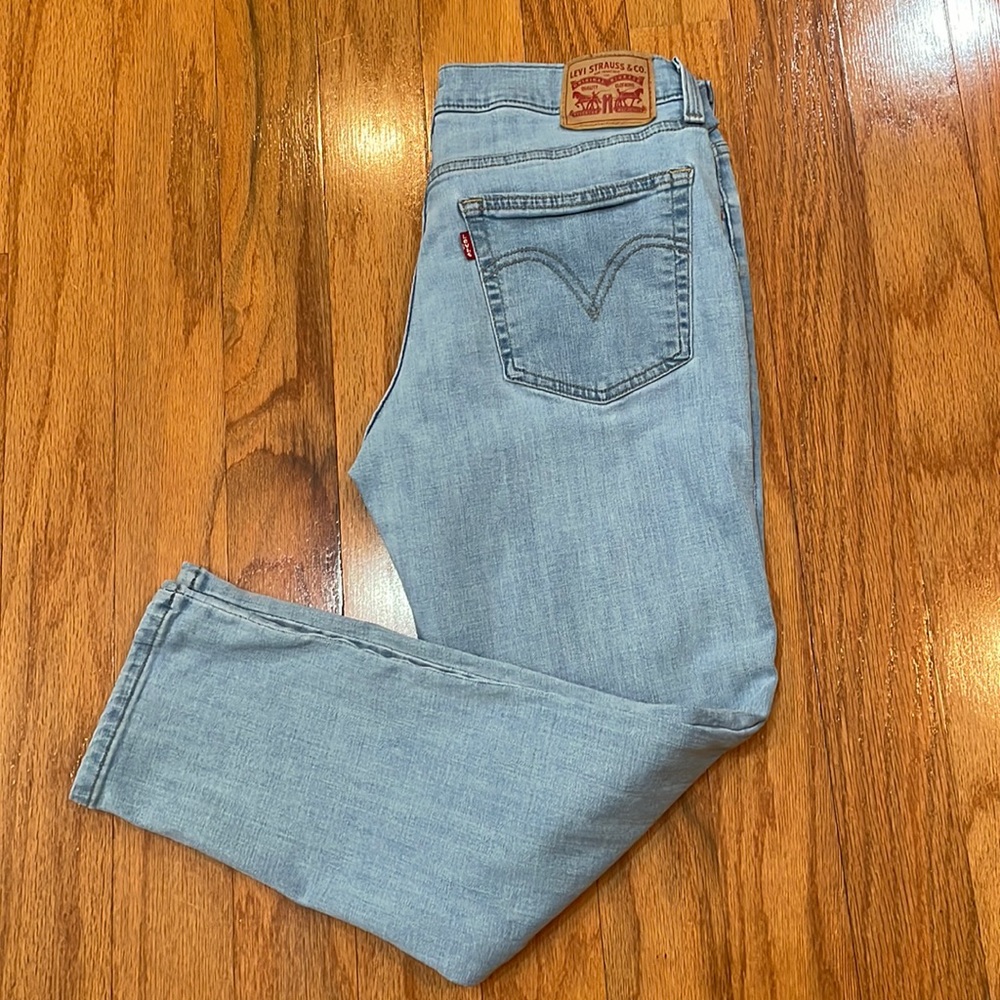 Levi's Light Wash Boyfriend Jeans in Pale Blue